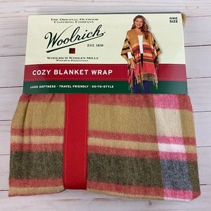Woolrich Cozy Soft Blanket Wrap Shawl Cape One Size Womens